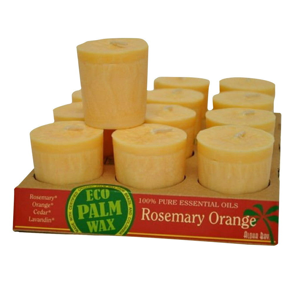 Aloha Bay Organic Ecopalm Votive Rosemary, 12 Ea
